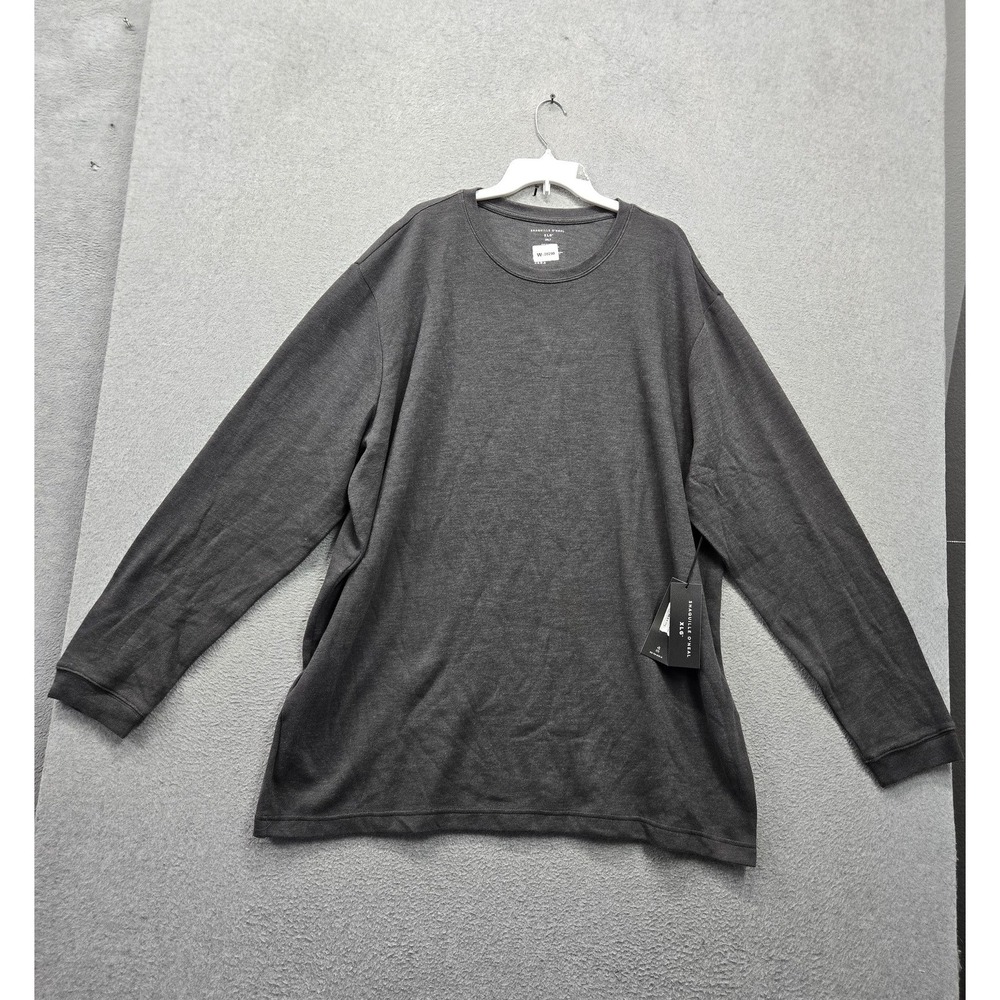 Shaquille O'Neal Men Shirt 3XLT Charcoal Gray Long Sleeve Crew Neck Pullover NWT